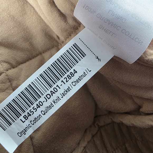 Quince Organic Cotton Quilted Knit Jacket Women Size L Chestnut Full Zip Puffer - Picture 9 of 9